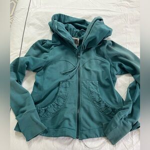 Prairie Underground Short Cloak Hoodie. Turquoise. Size XL